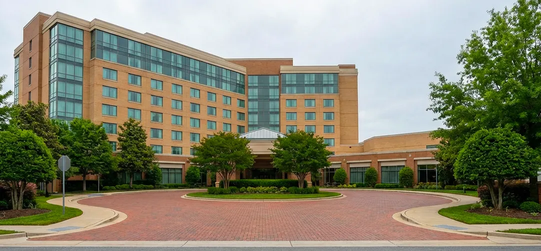 Exterior of modern hotel representing professional hospitality and guest experience