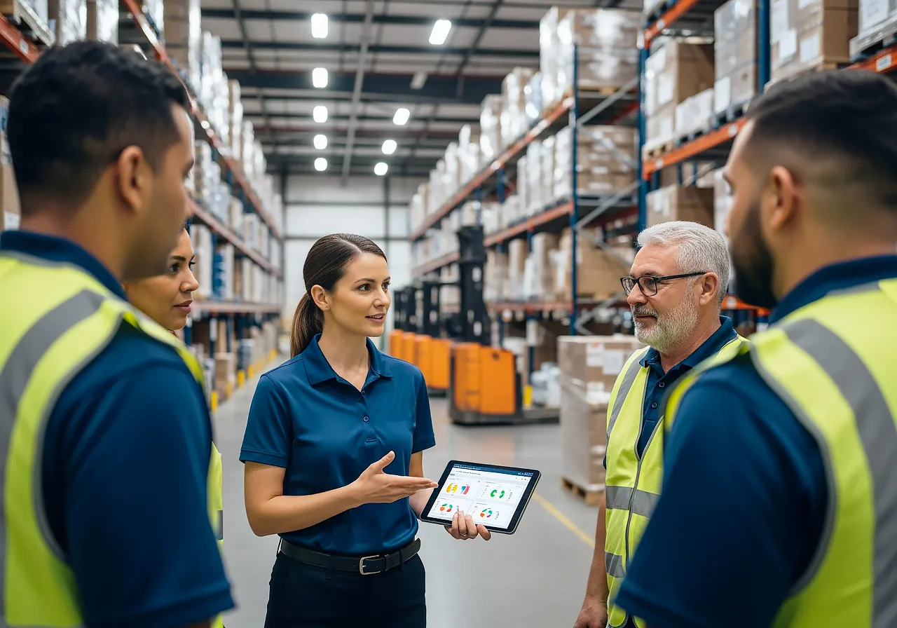 Operations performance optimization team coaching in warehouse